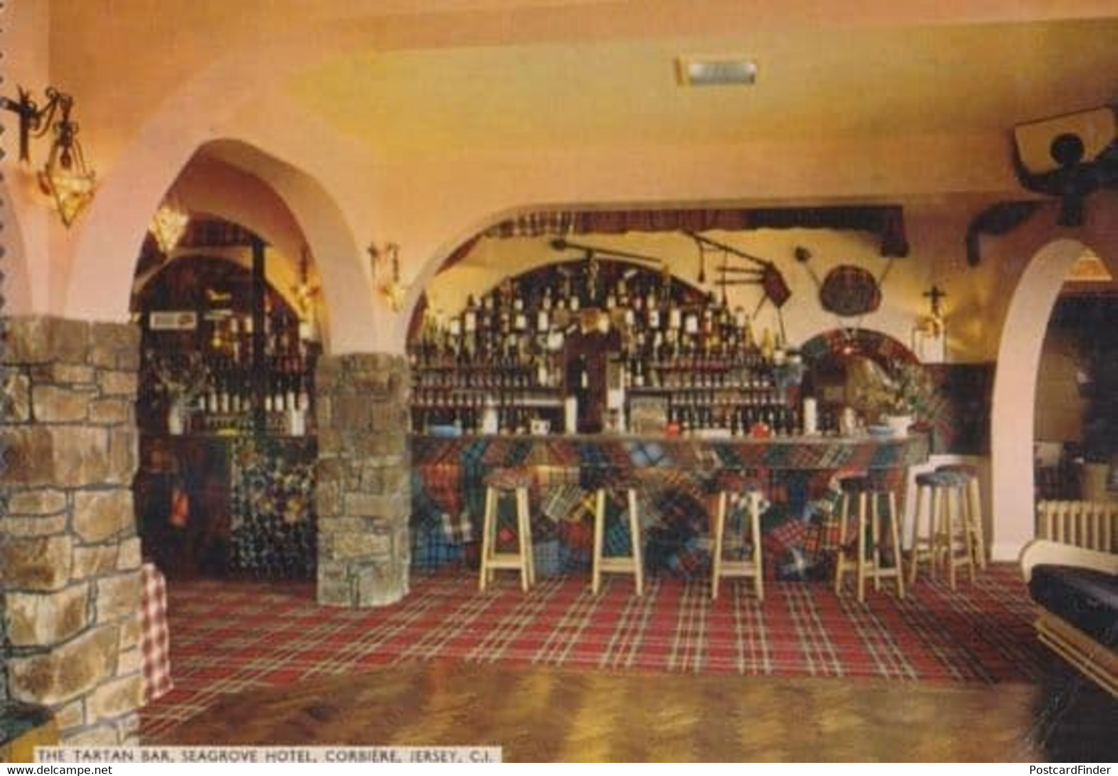 The Tartan Scottish Bar Seagrove Hotel Corbiere Jersey Postcard - Otros & Sin Clasificación