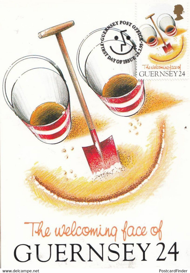 Bucket & Spade The Welcoming Face Of Guernsey Stamp First Day Cover Postcard - Andere & Zonder Classificatie