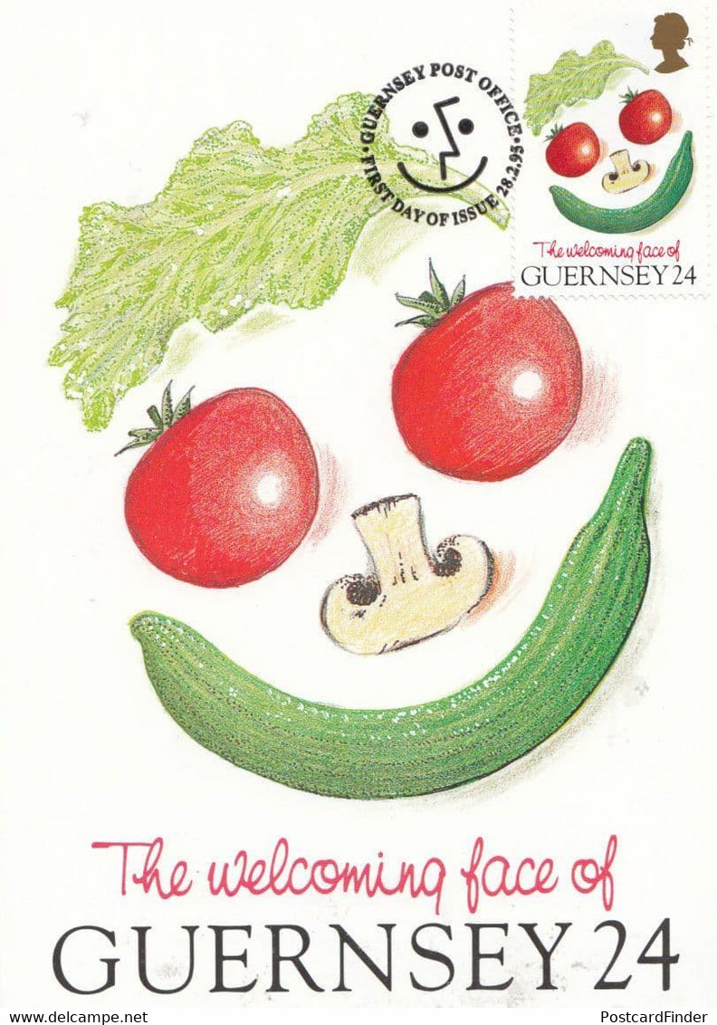 Tomatoes Salads The Welcoming Face Of Guernsey Stamp First Day Cover Postcard - Andere & Zonder Classificatie
