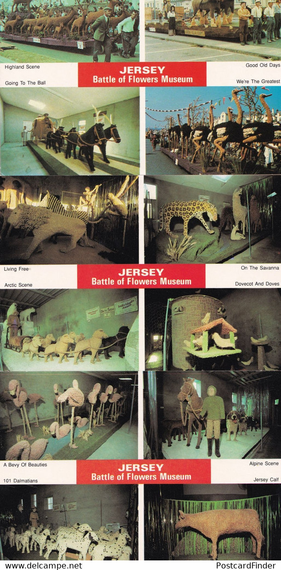 Jersey Battle Of The Flowers Museum 3x Postcard S - Andere & Zonder Classificatie