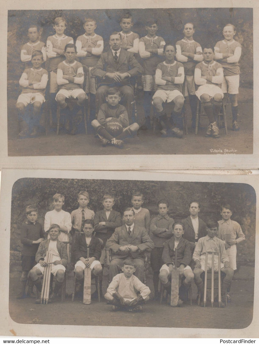 Grouville Jersey Channel Islands School Football Cricket Team 2x Postcard S - Sonstige & Ohne Zuordnung