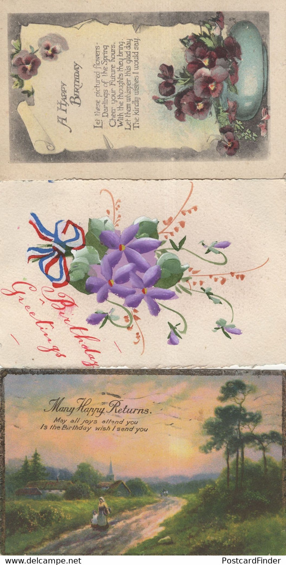 Jersey 3x Antique Old Beautiful Greeting Postcard S - Other & Unclassified