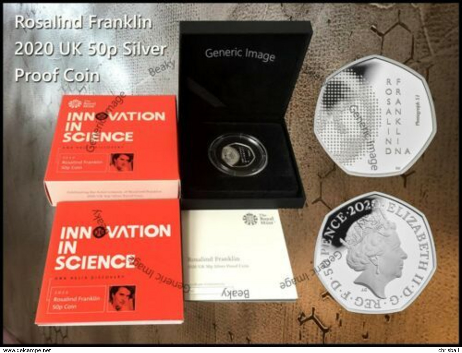 Great Britain UK 50p Coin Rosa Franklin - Silver Proof - Mint Sets & Proof Sets