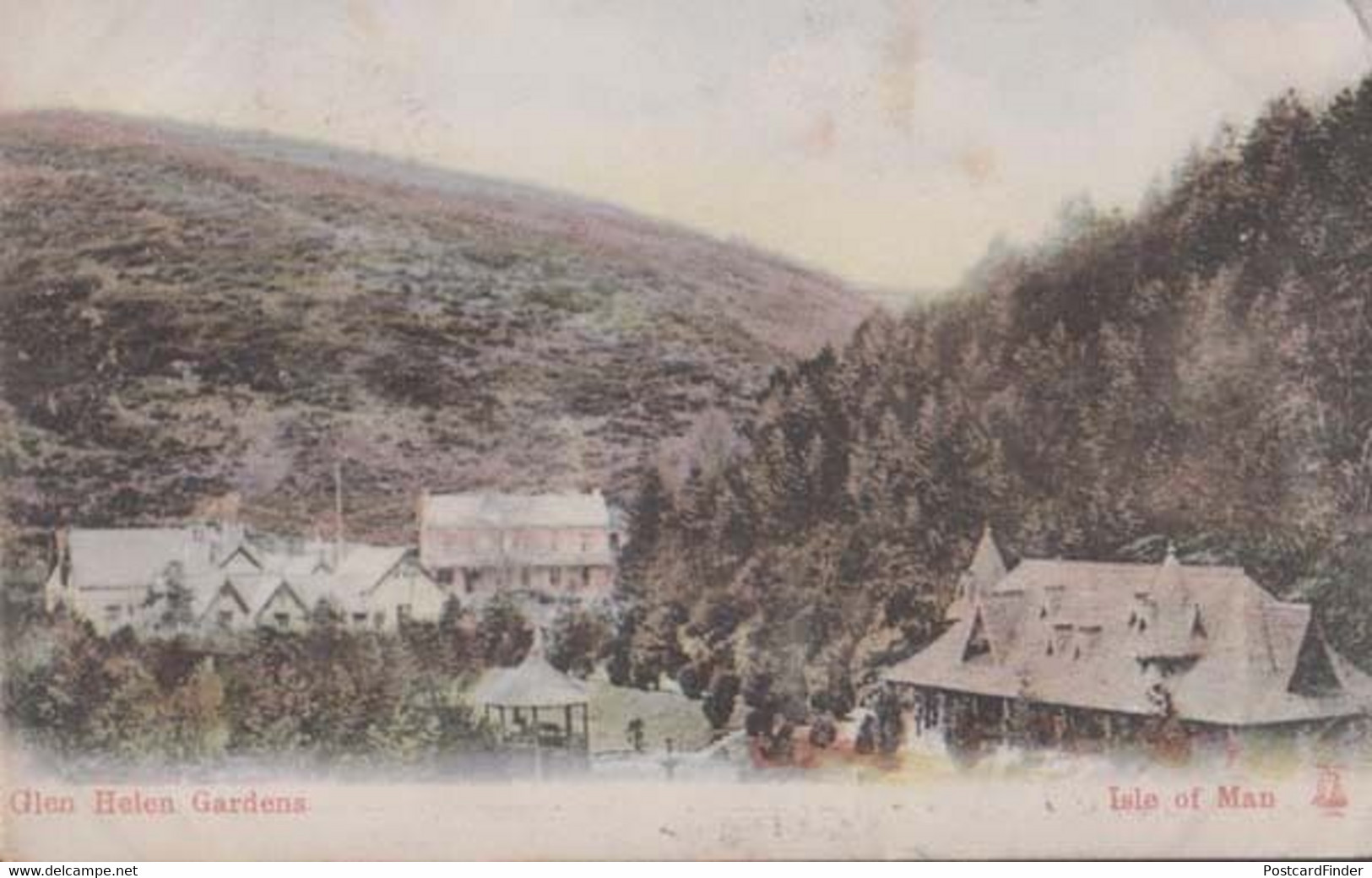 Glen Helen Gardens Isle Of Man 1905 Antique Aerial Postcard - Sonstige & Ohne Zuordnung