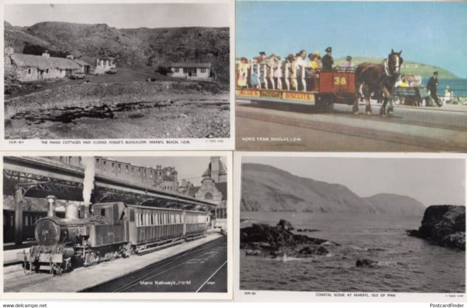 Niarbyl Manx Railways Florrie Fords Bungalow 4x Real Photo Isle Of Man Postcard - Autres & Non Classés