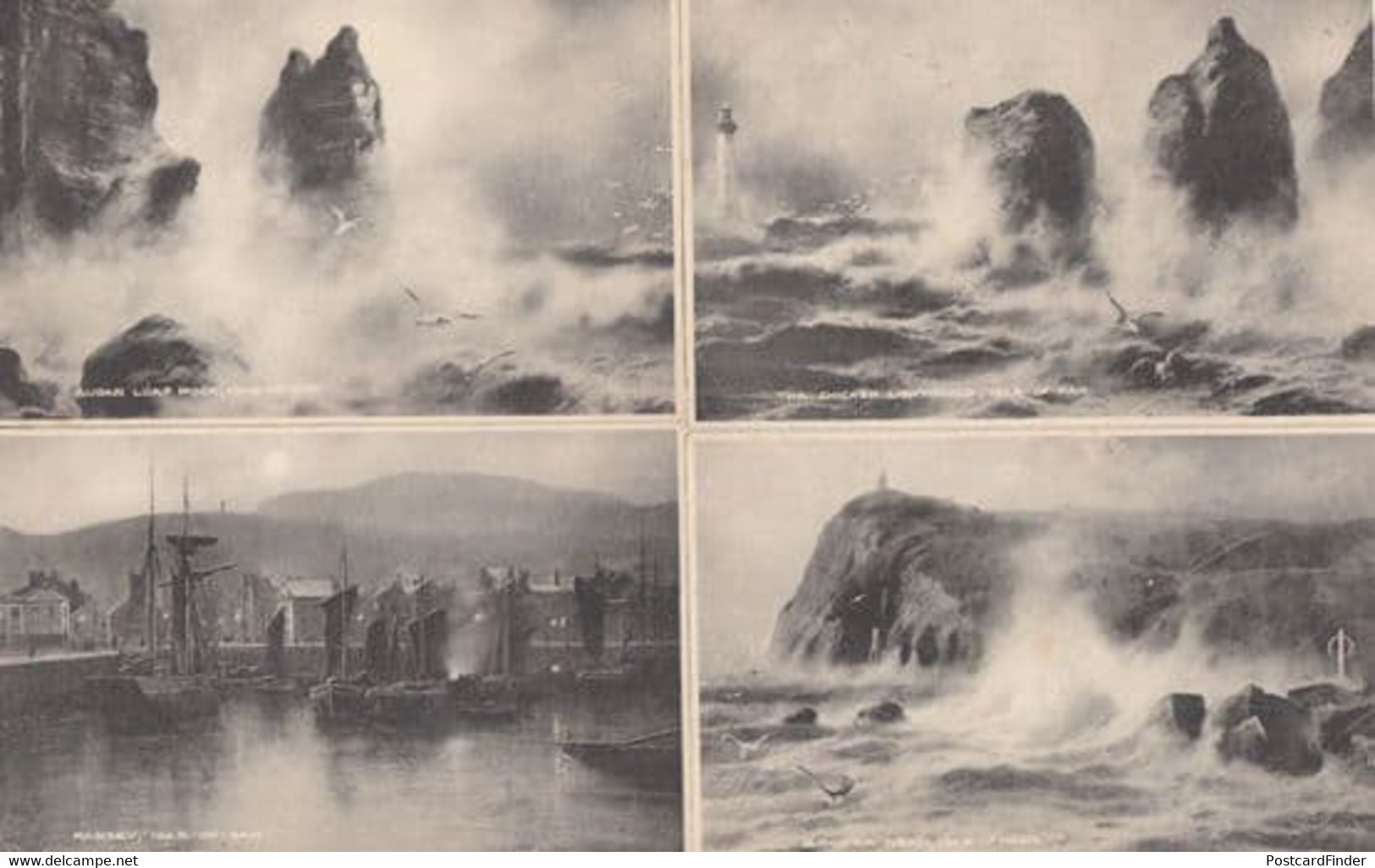 Shipping Disaster Sea Waters Isle Of Man 4x Antique Postcard S - Other & Unclassified