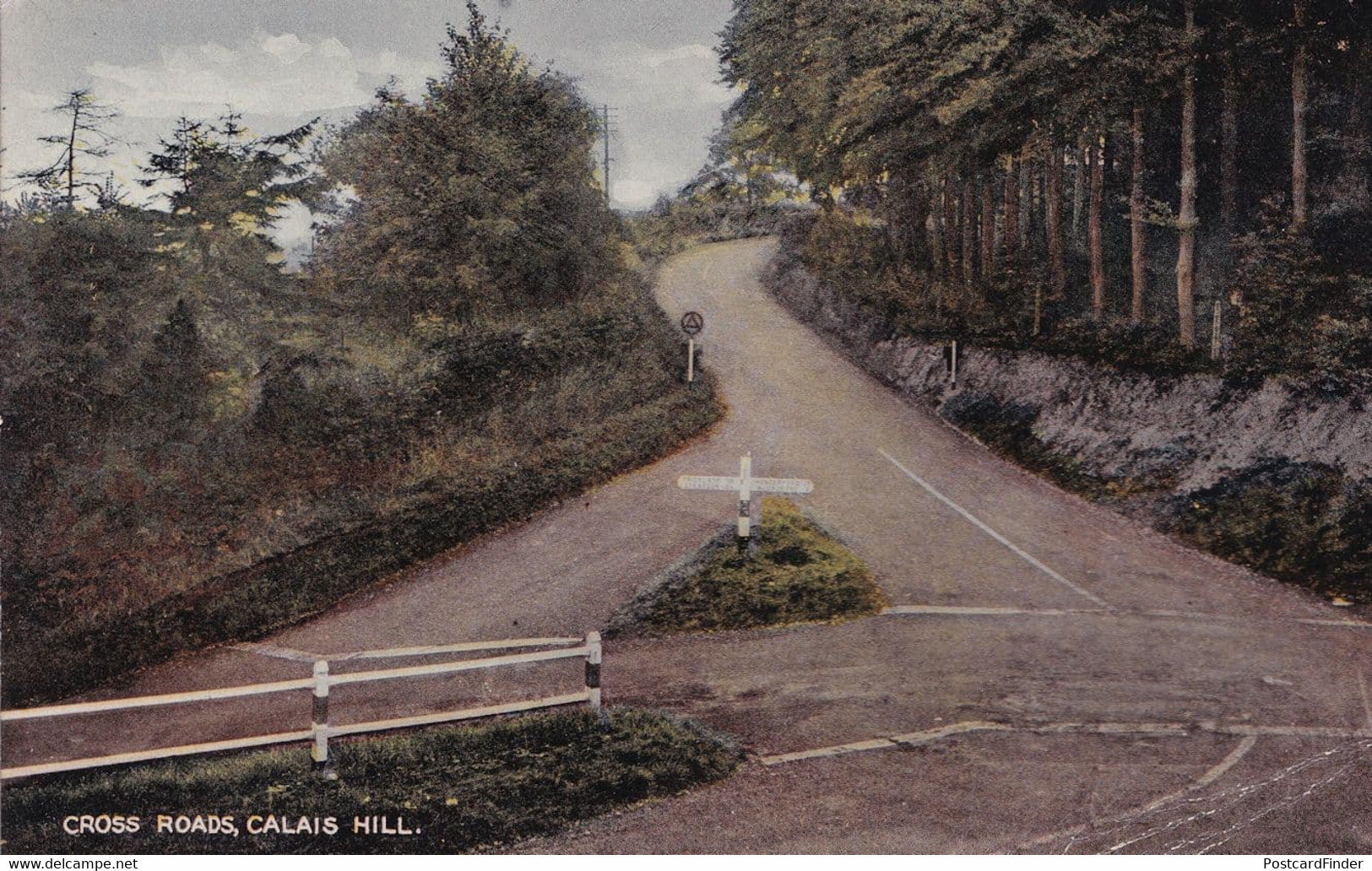 Cross Roads Calais Hill Leicester Antique Postcard - Other & Unclassified