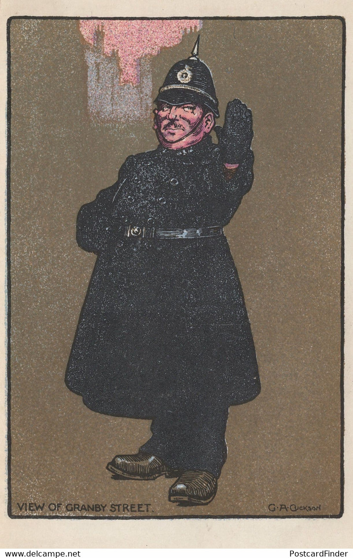 Leicester Policeman Granby Street Antique Postcard - Sonstige & Ohne Zuordnung