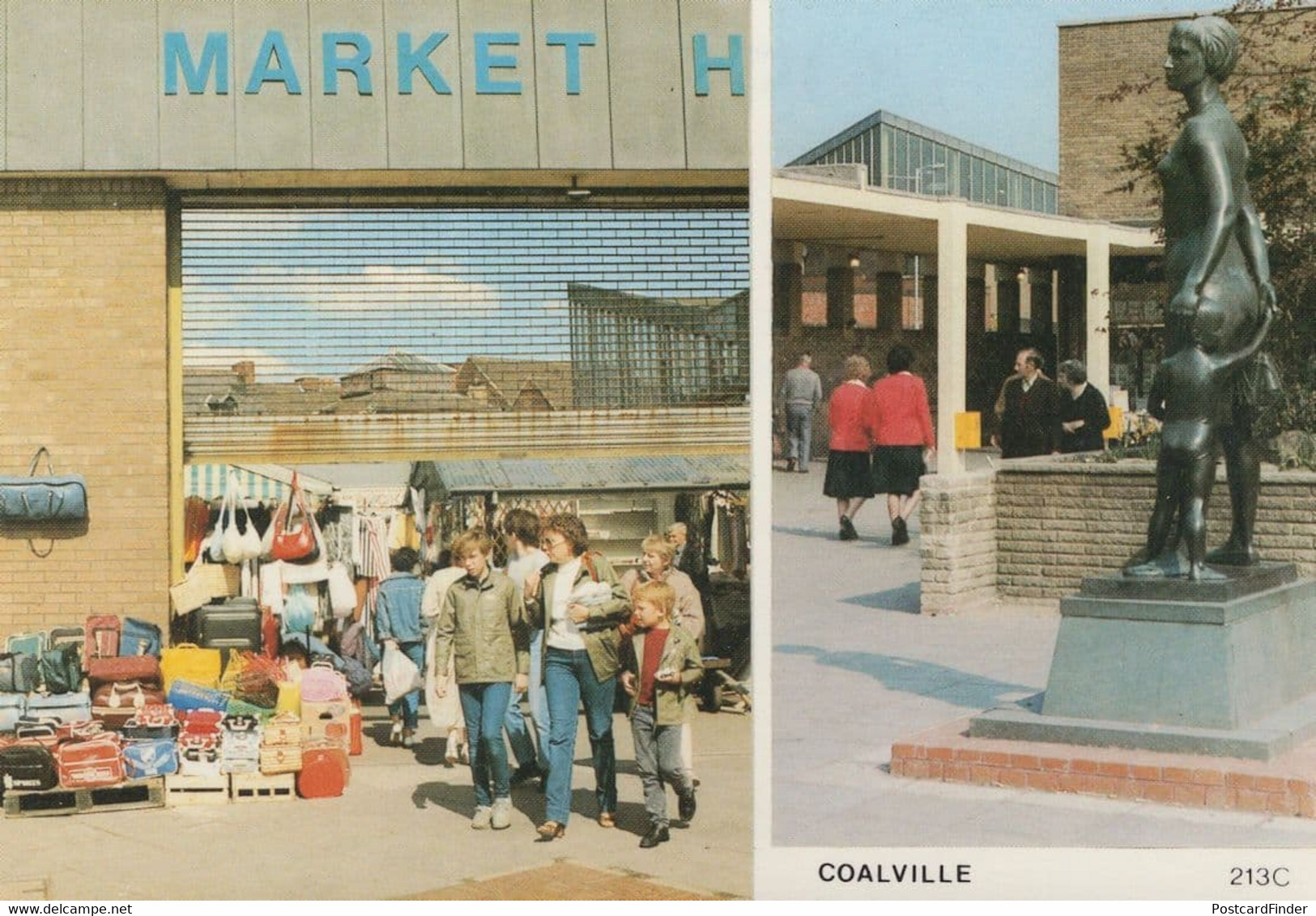 Coalville Broadway Market Leicester Shopping Mall Rare Postcard - Altri & Non Classificati