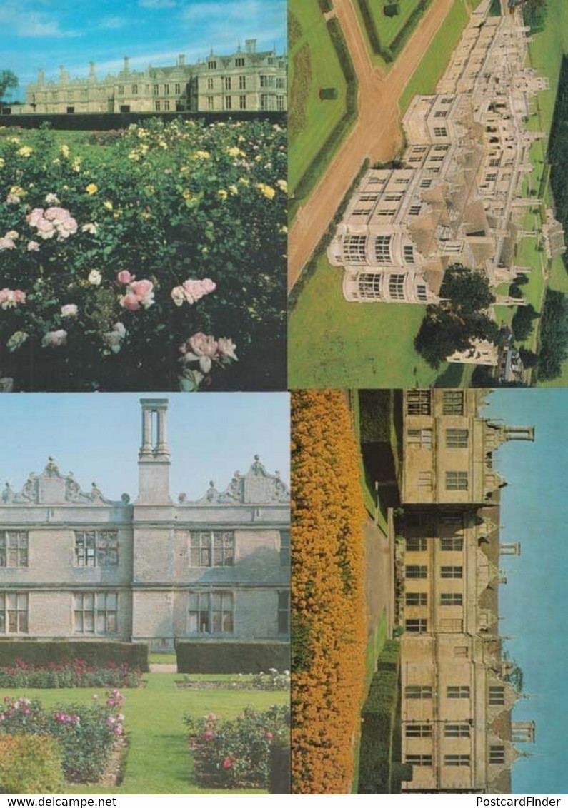 Kirby Hall Northampton 4x Rare Postcard Incl Aerial Gardens Grounds All Mint - Northamptonshire