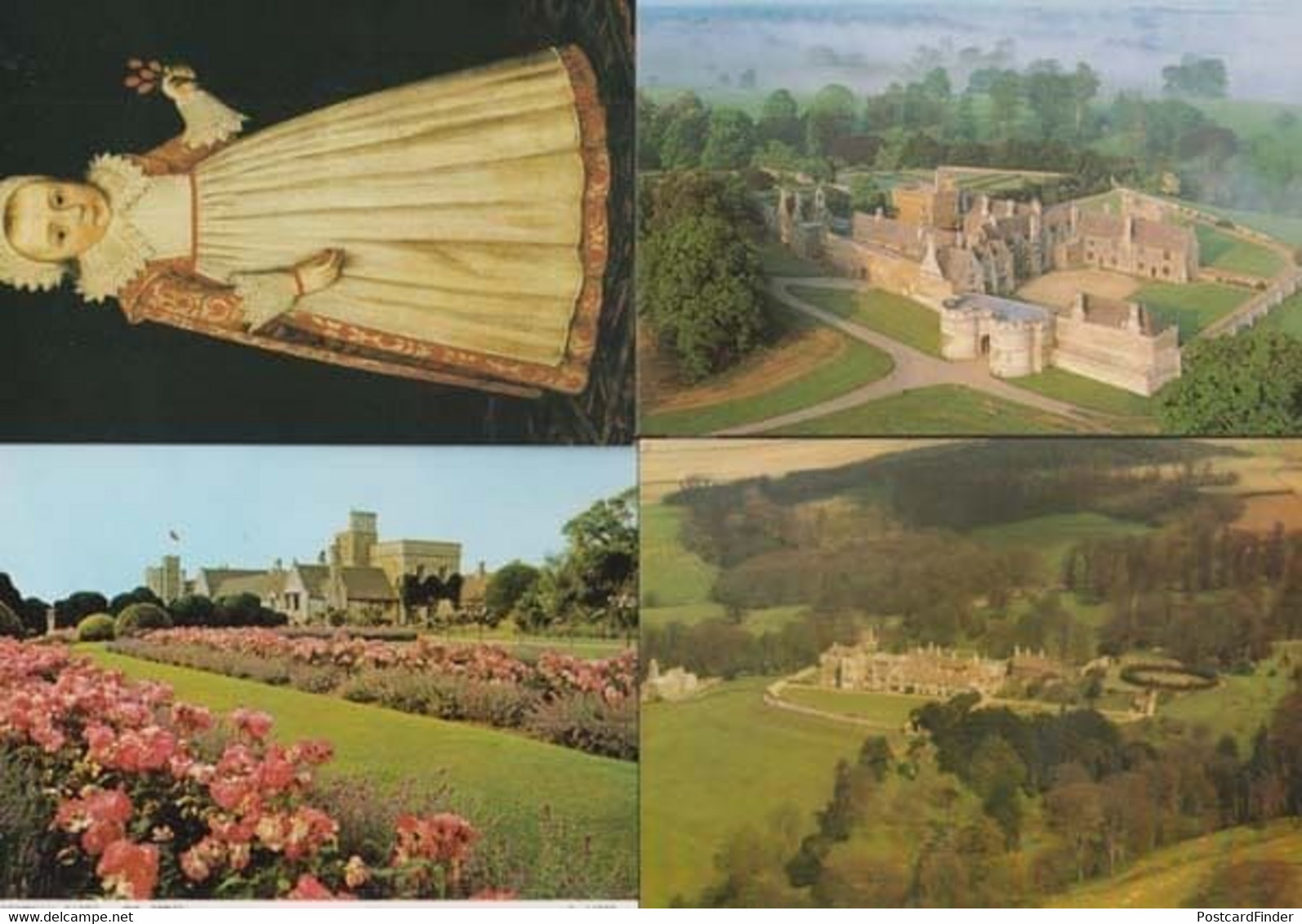 Rockingham Castle Northamptonshire 3 Aerial + Medieval Girl Fashion 4x Postcard - Northamptonshire