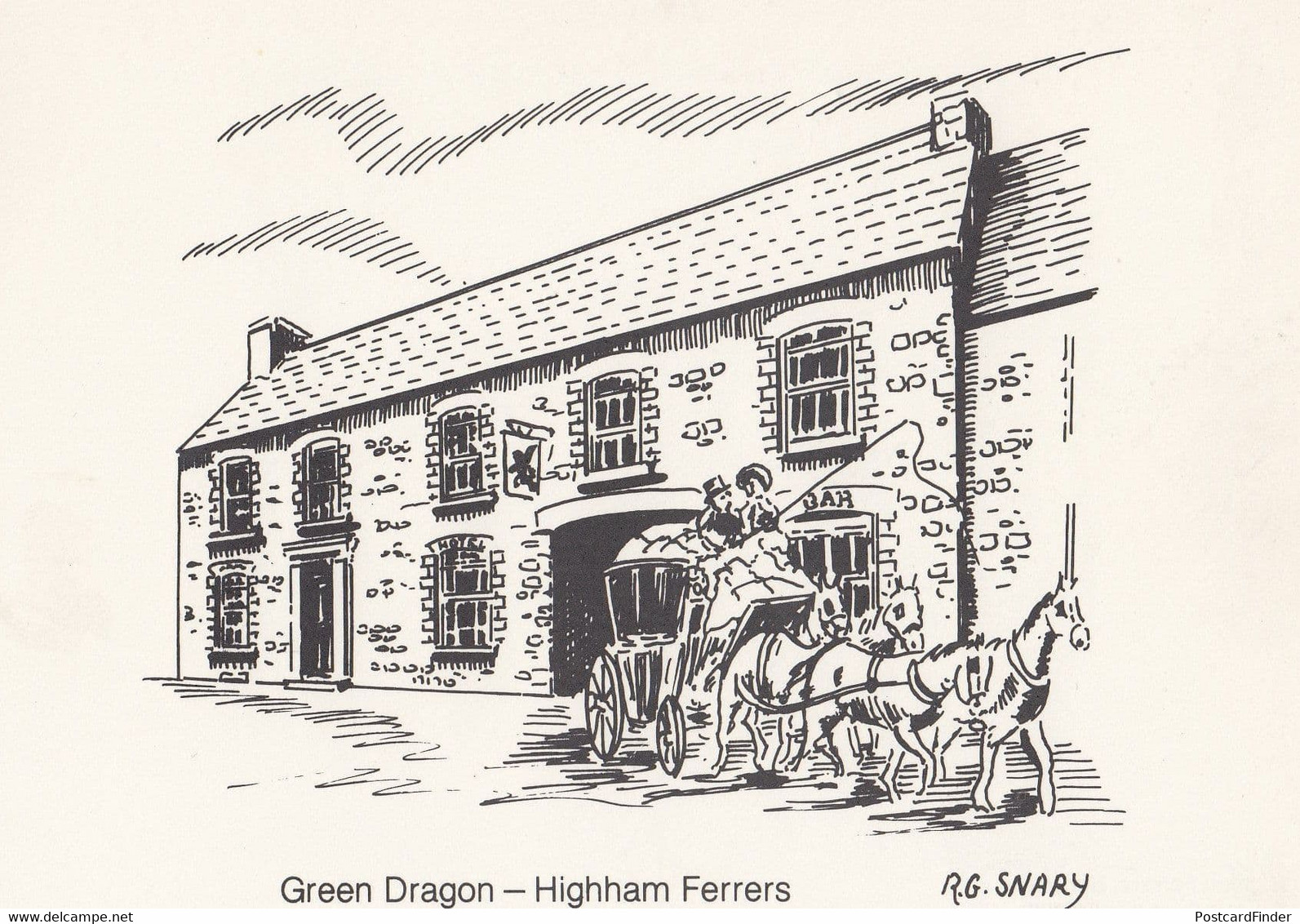 The Green Dragon Higham Ferrers Pub Northampton Postcard - Northamptonshire