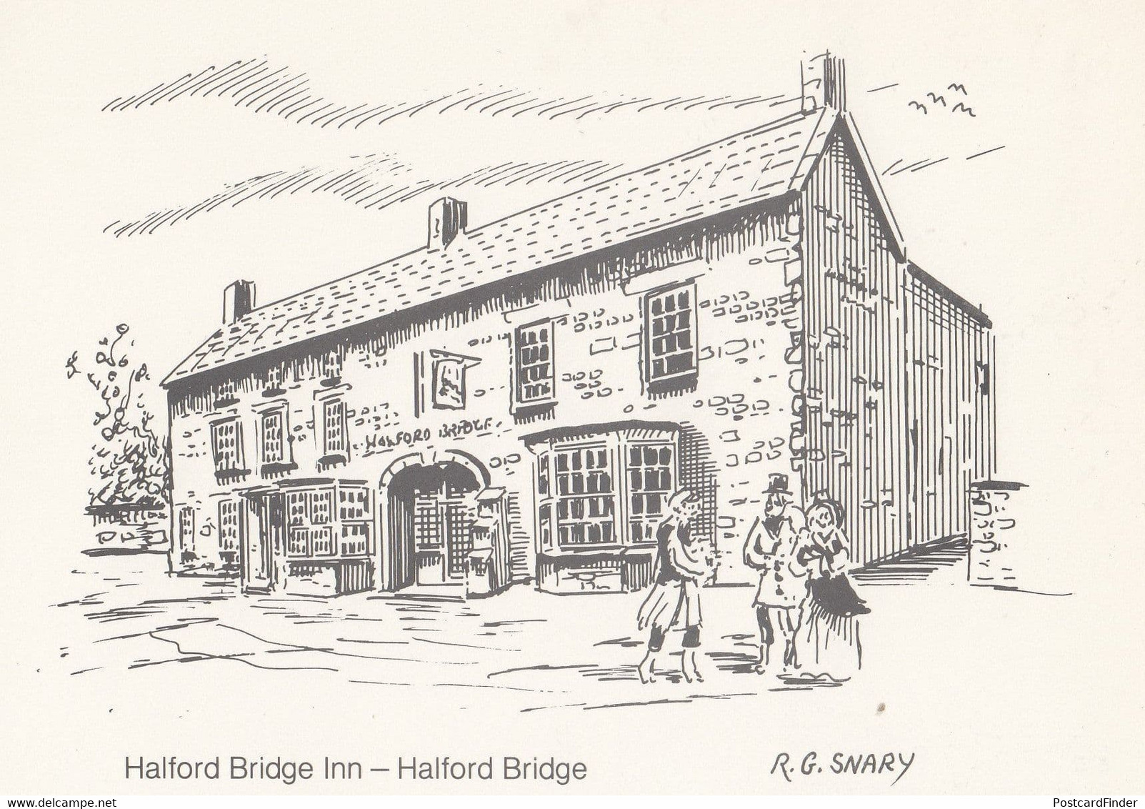 Halford Bridge Inn Artist Pub Postal Anniversary Northampton Postcard - Northamptonshire