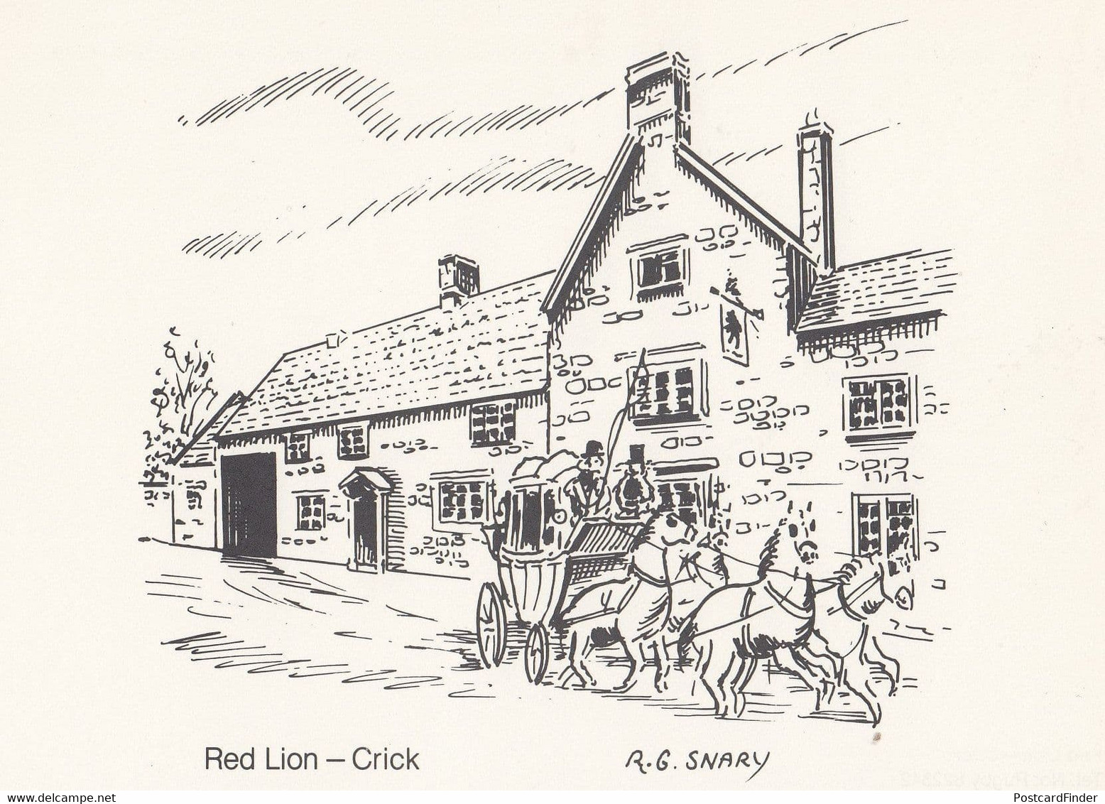 Red Lion Crick Pub Northampton Artist Postal Anniversary Postcard - Northamptonshire