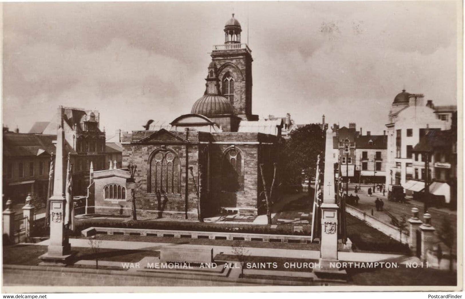 War Memorial Northampton Real Photo Old Postcard - Northamptonshire