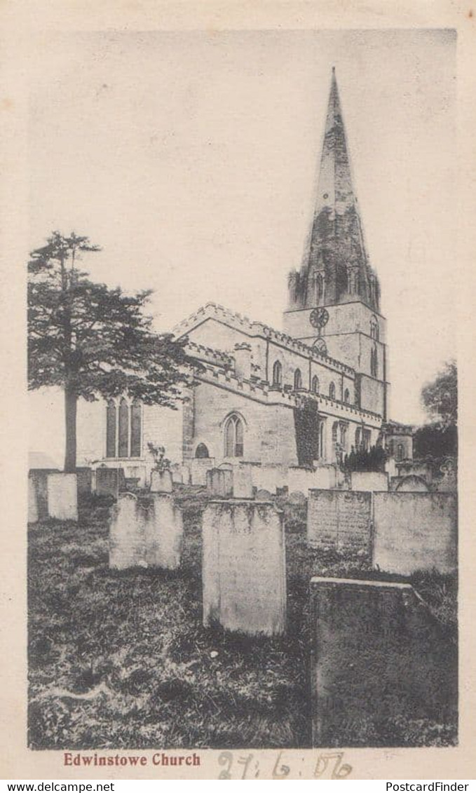 Edwinstowe Church Nottingham Village Old Postcard - Sonstige & Ohne Zuordnung