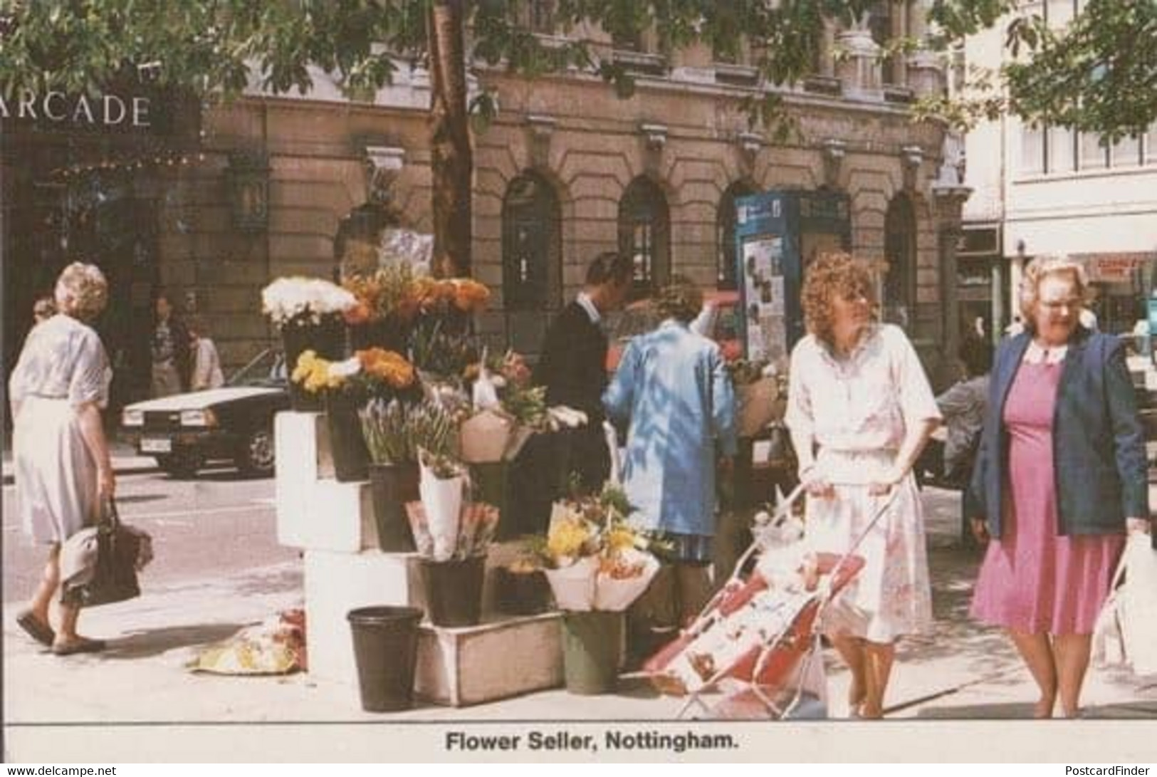 Flower Vendor Market Stall Nottingham Postcard - Altri & Non Classificati