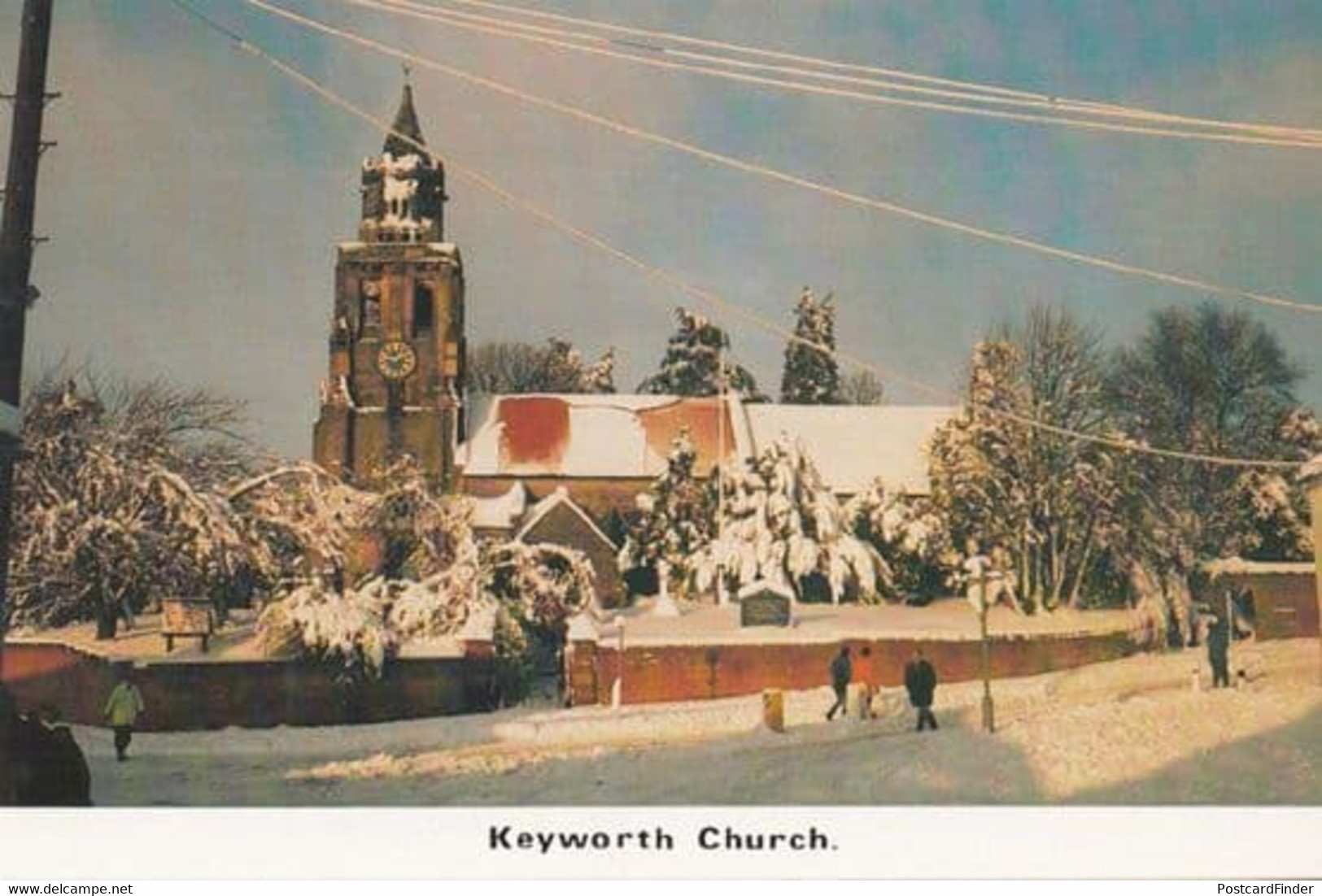 Keyworth Church Snow Christmas Nottingham Village Limited Edition 1000 Postcard - Sonstige & Ohne Zuordnung