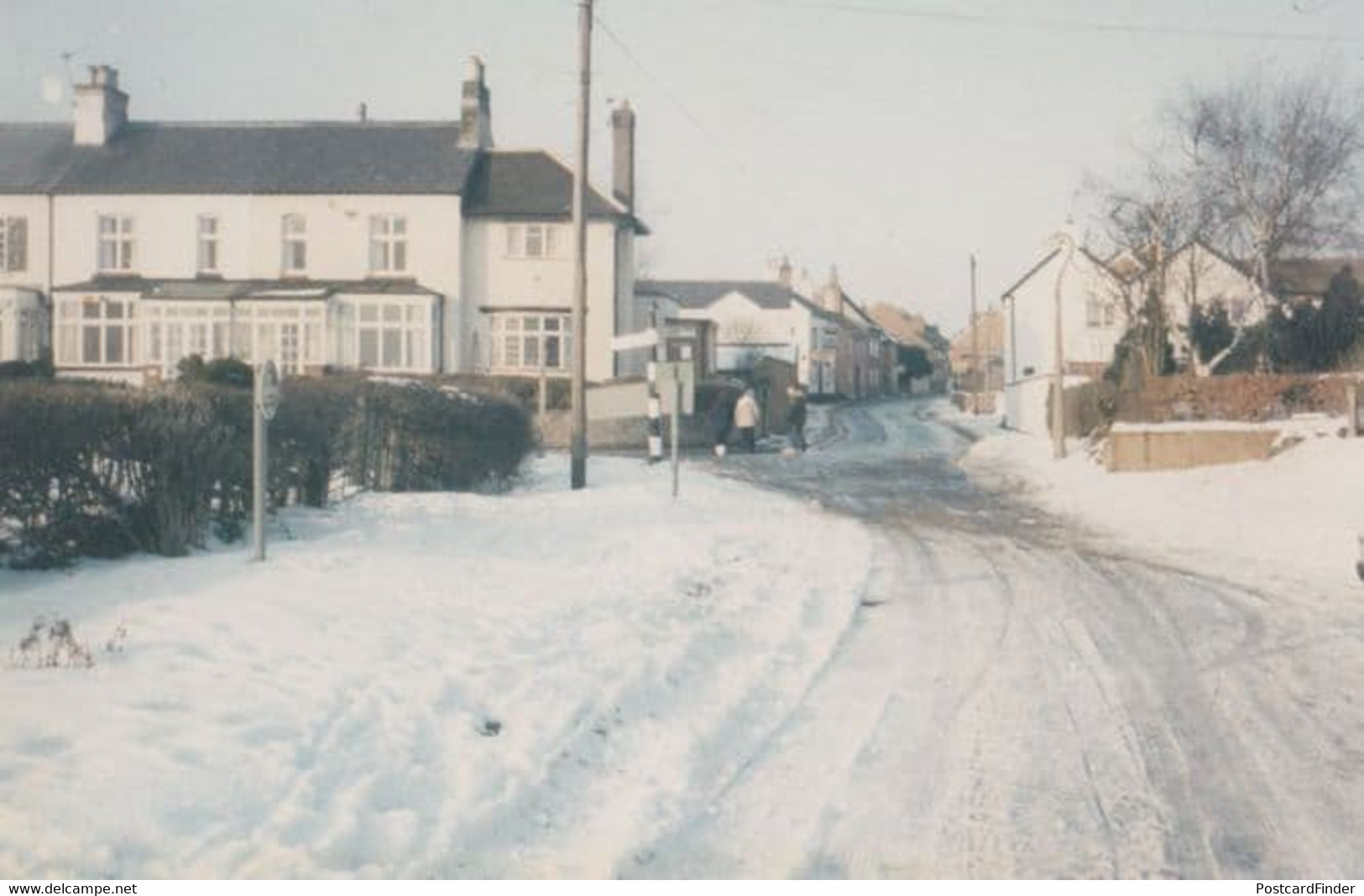 Keyworth Lings Lane Nottingham Snow Disaster Weather Christmas Photo Postcard - Otros & Sin Clasificación