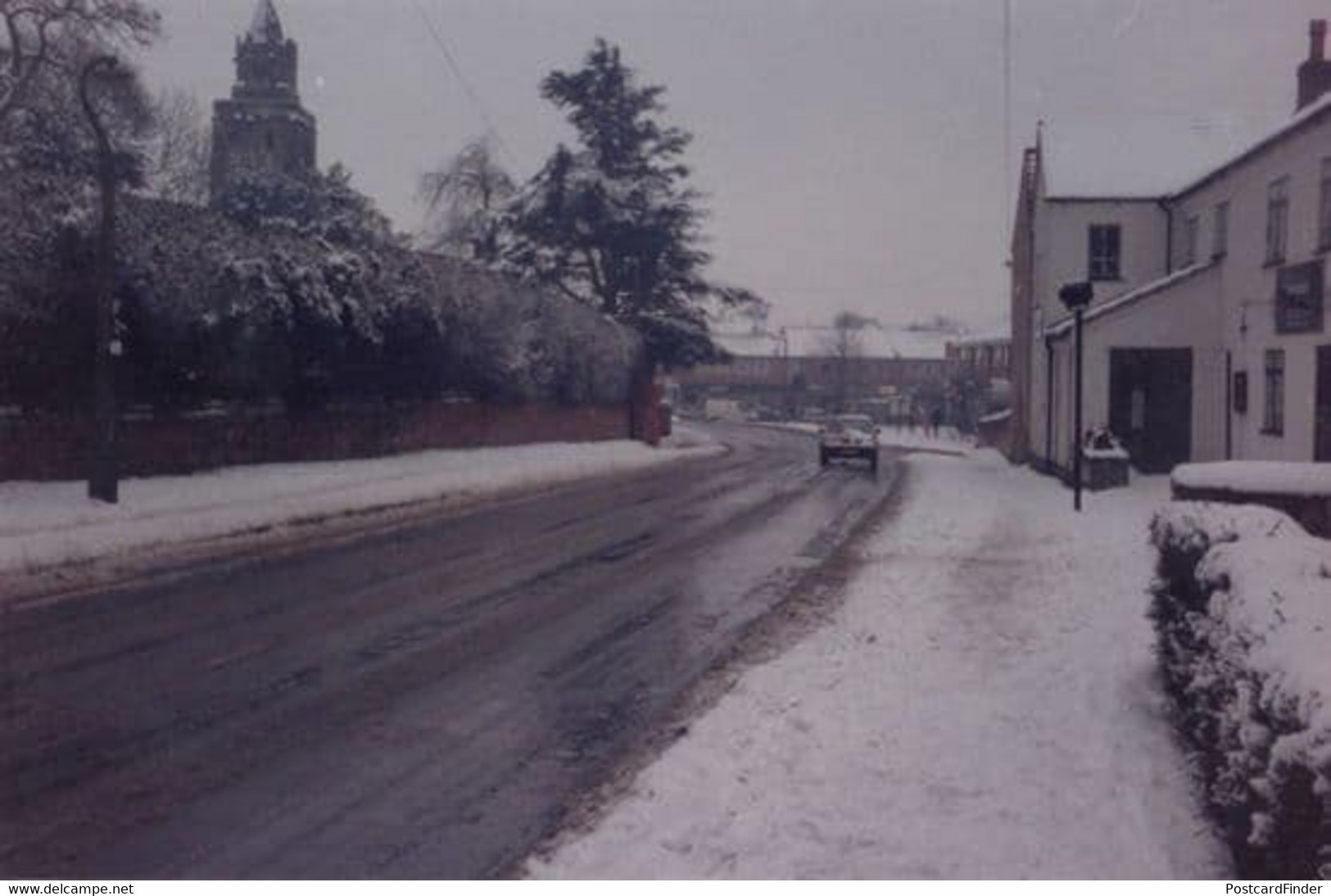 Keyworth Nottingham Road Snow Disaster Weather Christmas Photo Postcard - Autres & Non Classés