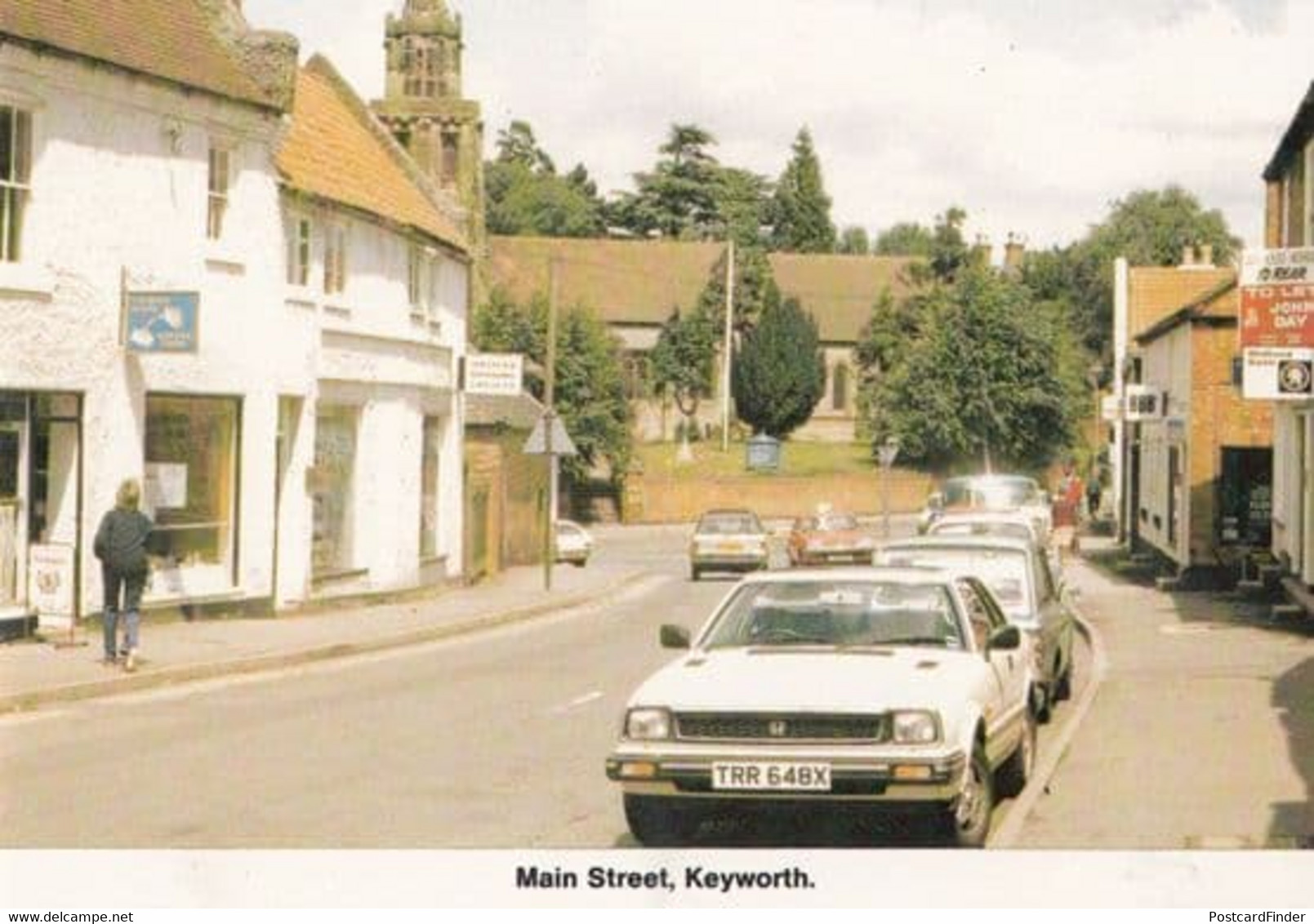 Main Street Coffee Shop Midland Bank Keyworth Nottingham Village Postcard - Andere & Zonder Classificatie