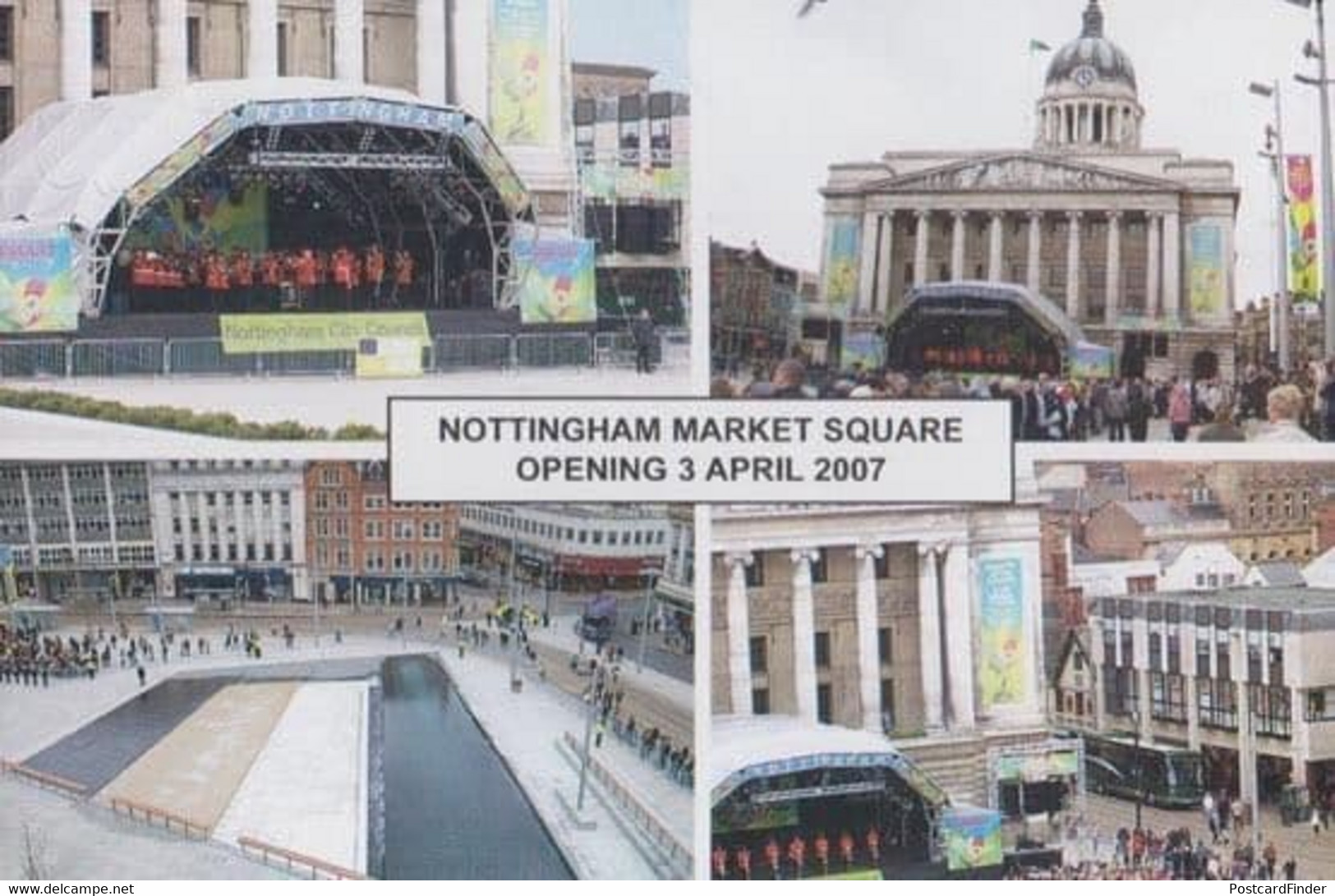 Nottingham Market Opening Concert Council Bandstand 2007 Official Rare Postcard - Altri & Non Classificati