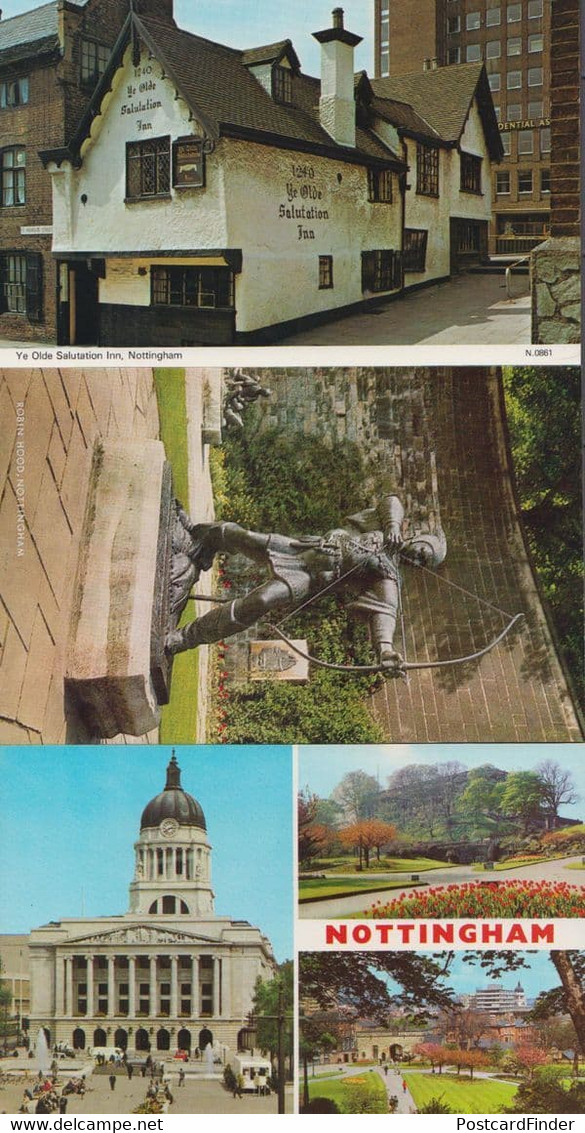 Nottingham Robin Hood Statue Ye Olde Salutation Inn 3x 1970s Postcard S - Sonstige & Ohne Zuordnung