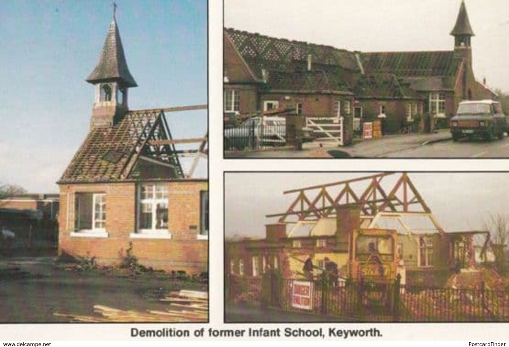 Primary School Demolition Disaster Keyworth Nottingham Village Postcard - Altri & Non Classificati