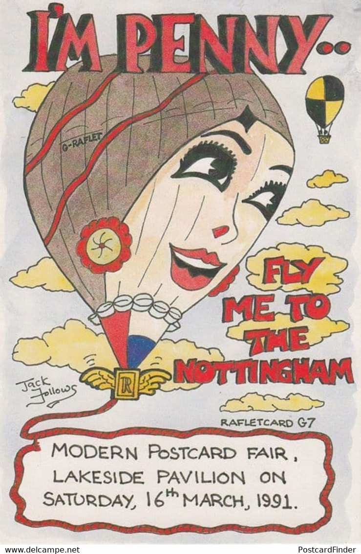 I'm Penny Fly Me To Nottingham Hot Air Balloon Advertising Postcard - Altri & Non Classificati