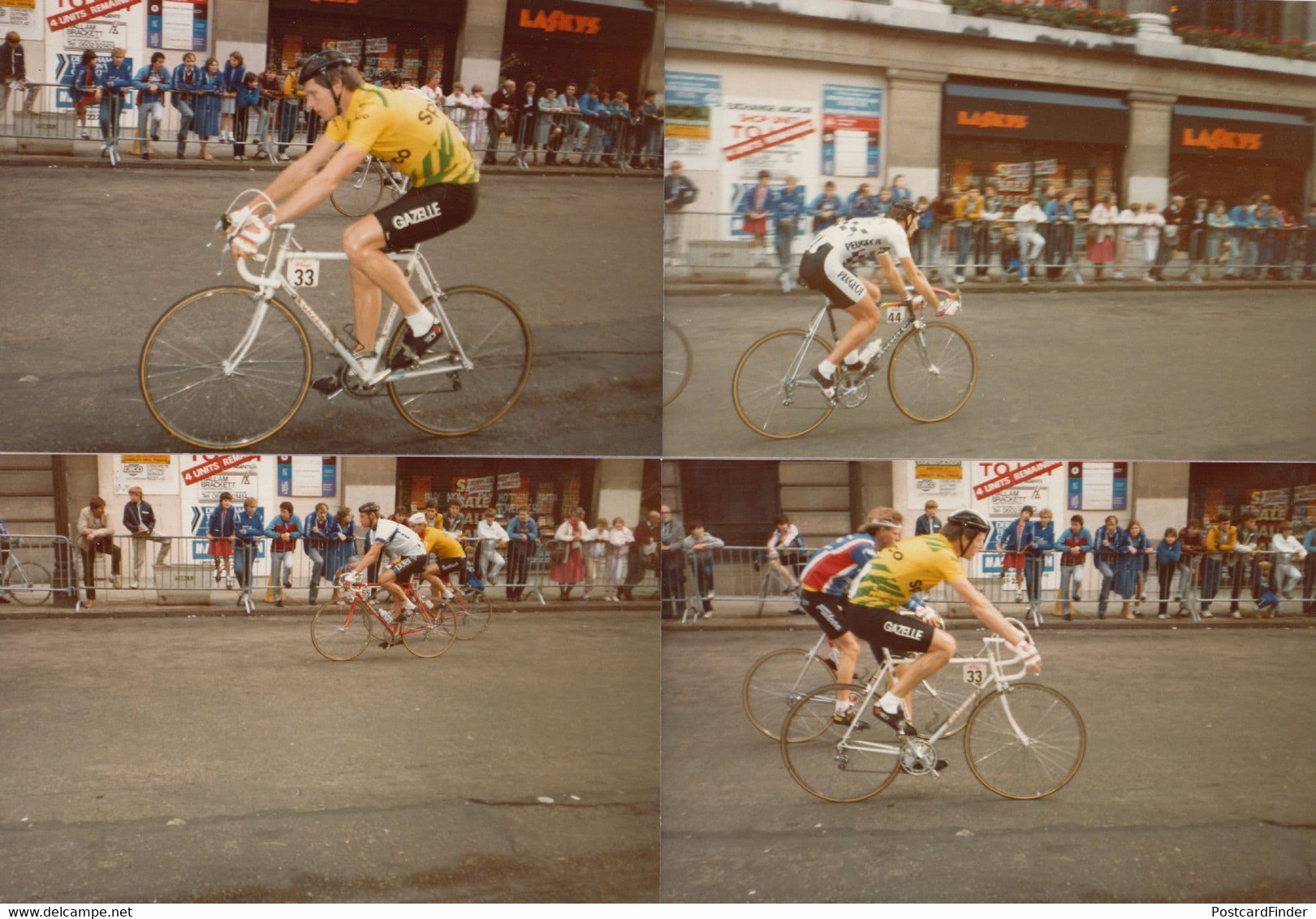 Nottingham 1985 Bicycle Cycle Race Laskys Finishing Line 4x Photo S - Autres & Non Classés