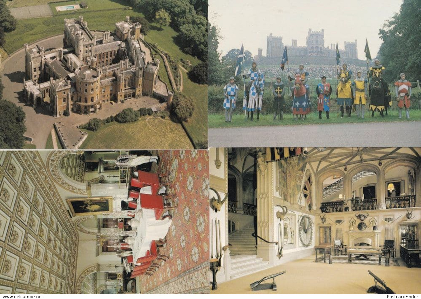 Belvoir Castle Nottingham Guardroom Jousting Interior Views 4x Postcard S - Andere & Zonder Classificatie