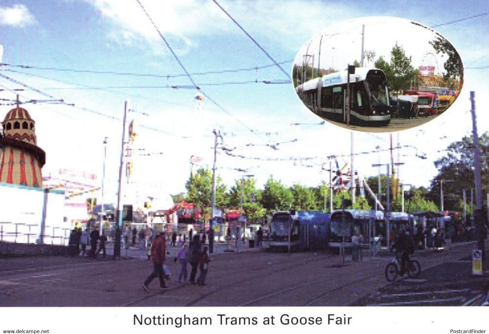 Nottingham Trams Transport At Goose Fair Postcard - Autres & Non Classés