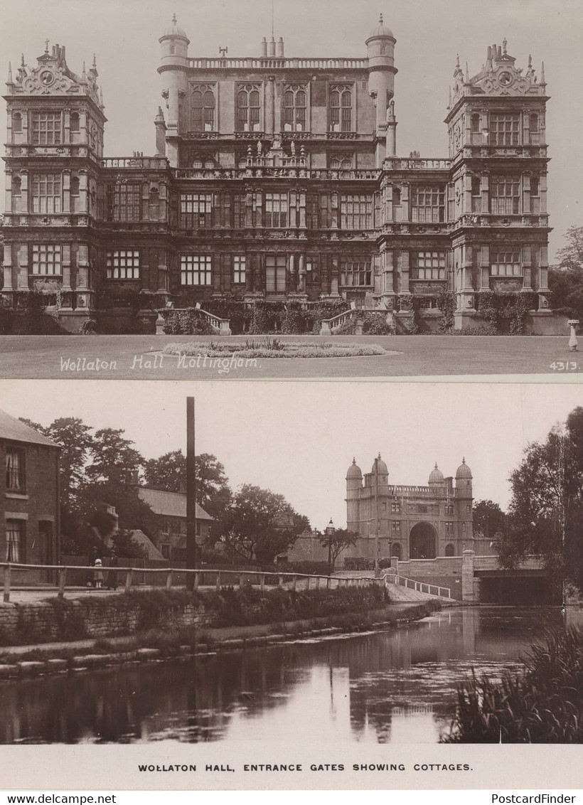 Woolaton Hall River Nottingham Real Photo 2x Old Postcard S - Altri & Non Classificati