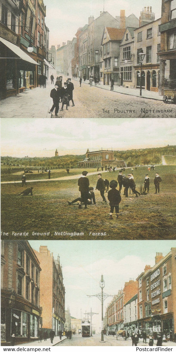 Nottingham Children Parade Ground Milton Street 3x Postcard S - Other & Unclassified