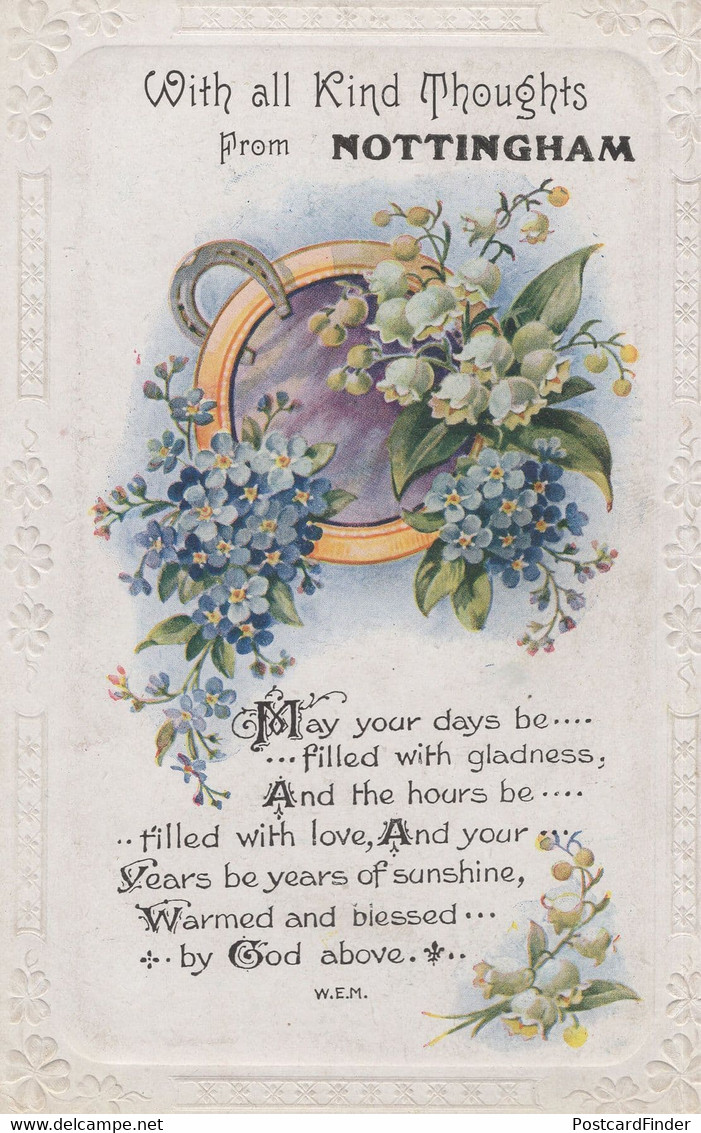 Kind Religious Thoughts From Nottingham Greetings Old Postcard - Other & Unclassified
