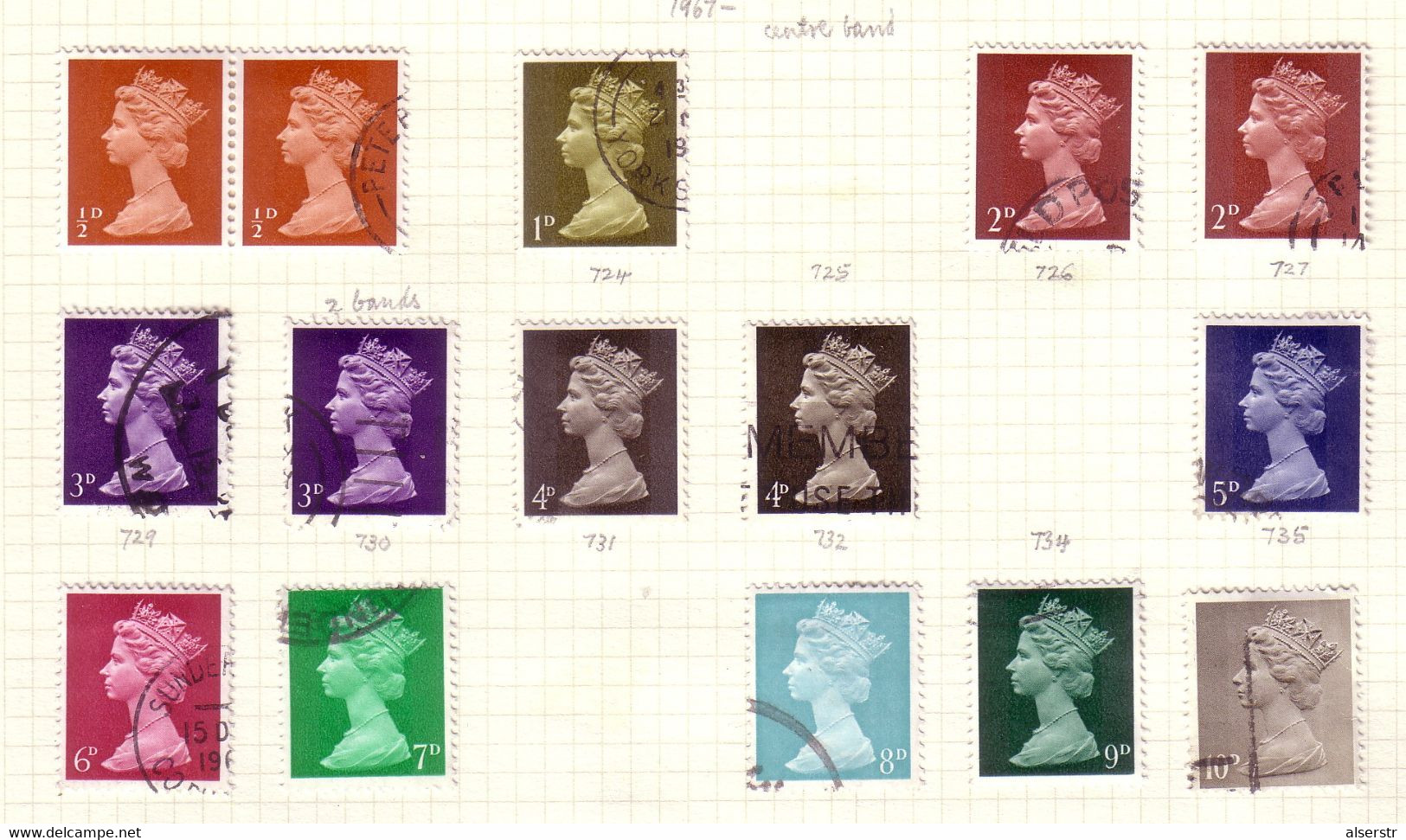 Machin Definitives Predecimal Used - Usados