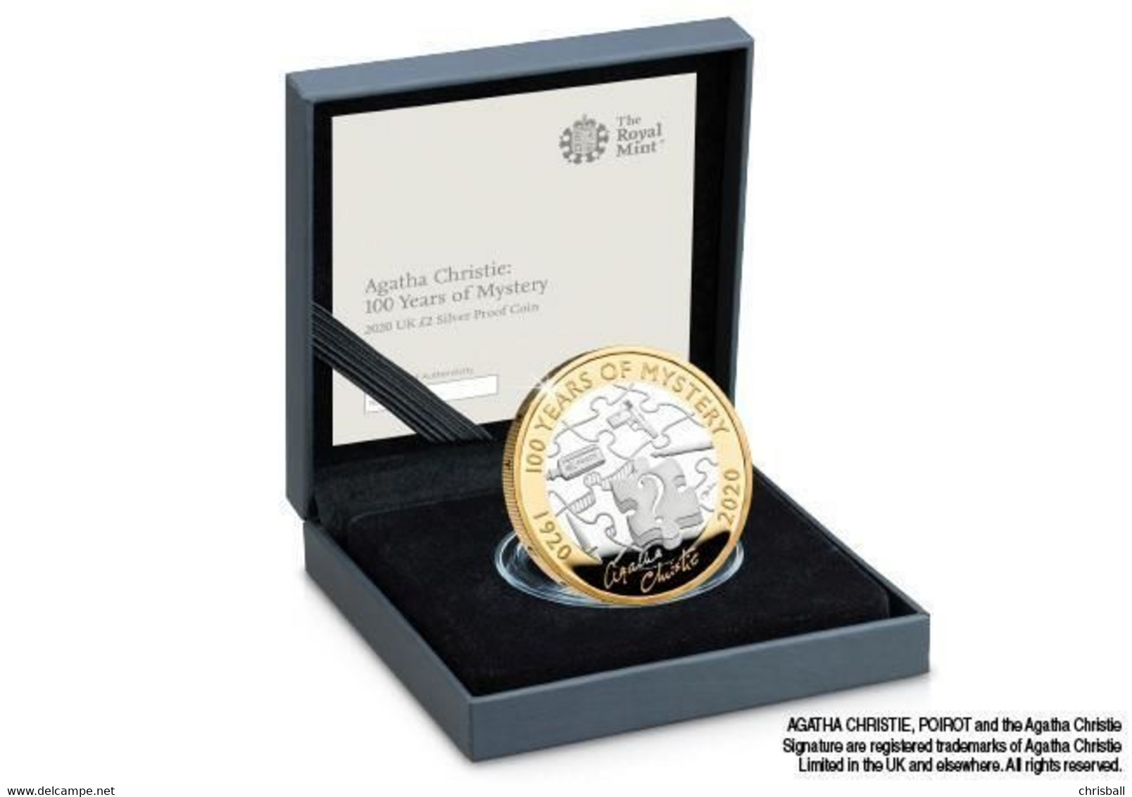 Great Britain UK  Agatha Christie £2 Two Pound Coin - Silver Proof - Mint Sets & Proof Sets