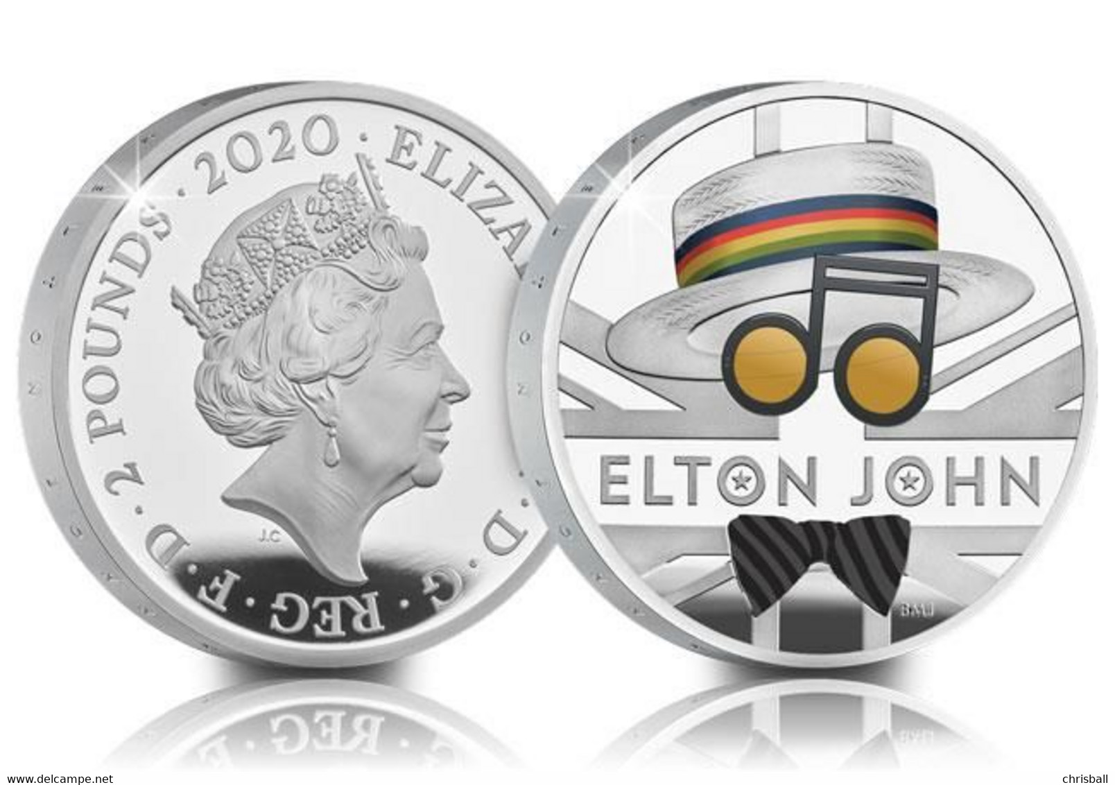 Great Britain UK  Elton John £5 Five Pound Coin - Silver Proof - Mint Sets & Proof Sets