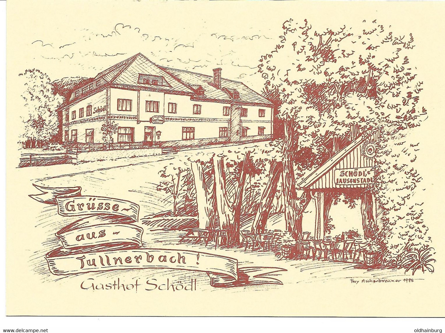 2121y: Österreich 1986, Block Jahr Des Waldes, Wildbach & Naturschutzjahr: AK Gasthof Schödl Untertullnerbach - Tulln