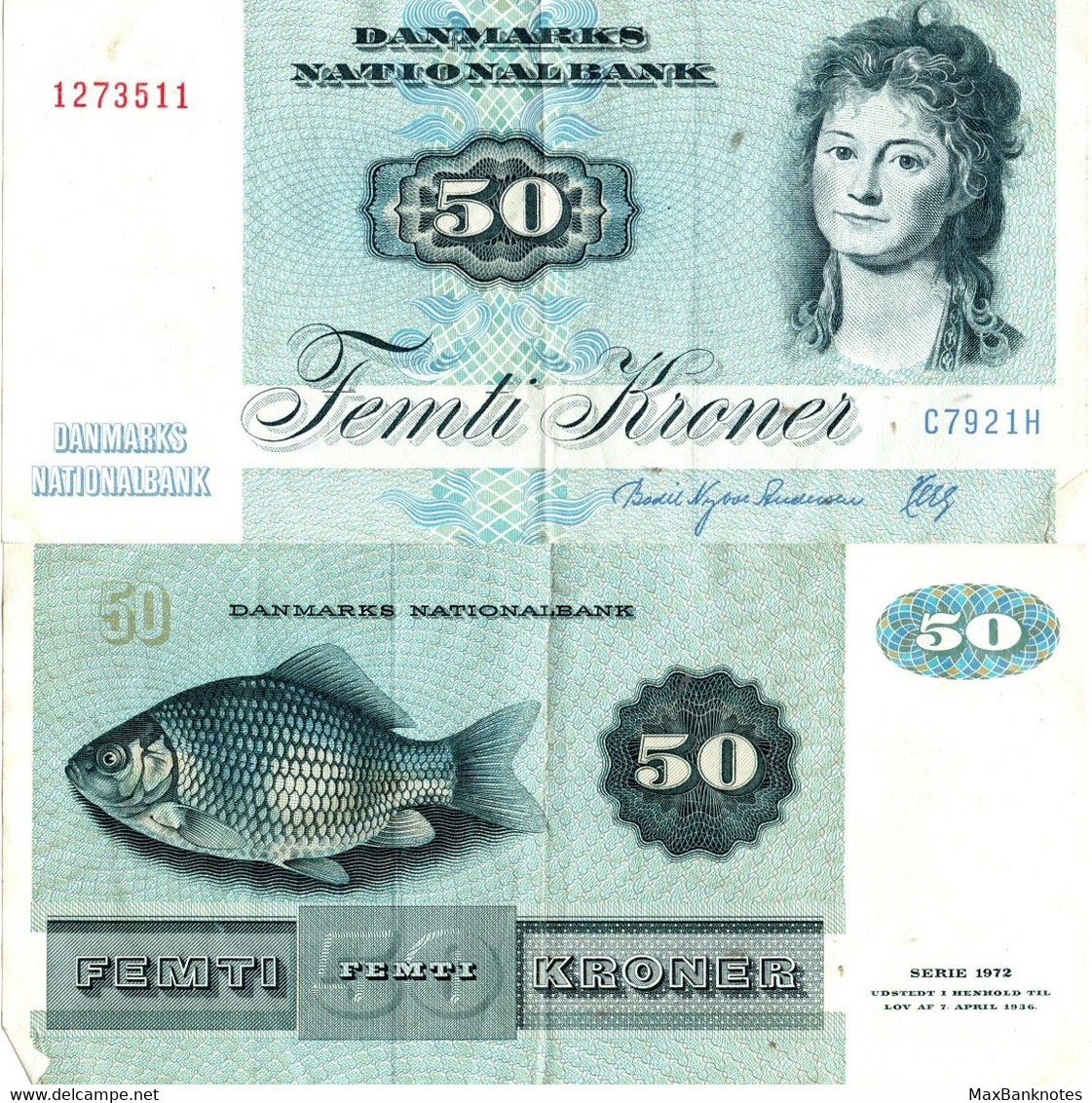 Denmark / 50 Kroner / 1990 / P-50(i) / VF - Dinamarca