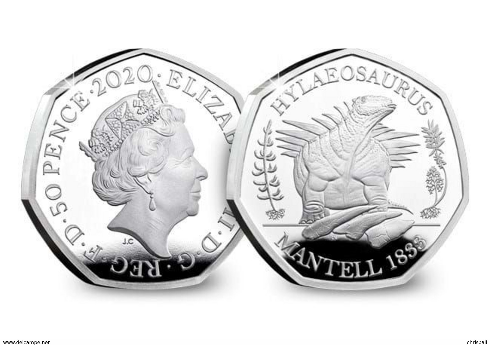 Great Britain UK 2020 Hylaeosaurus 50p Coin - Silver Proof - Mint Sets & Proof Sets