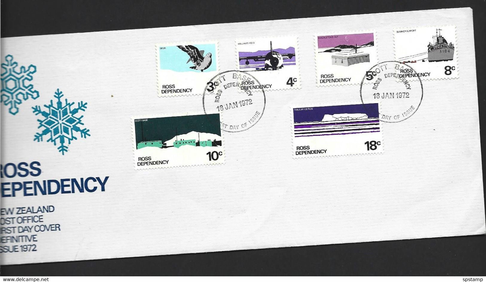 Ross Dependency 1972 Decimal Set Unaddressed Official FDC , Blemishes - FDC