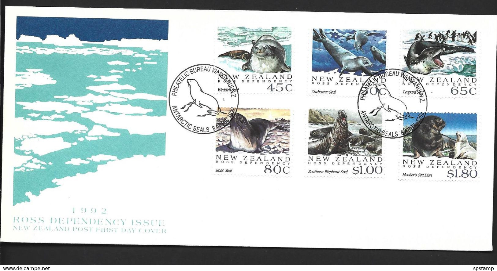 Ross Dependency New Zealand 1992 Seals Set Of 6 On FDC Official Unaddressed - FDC