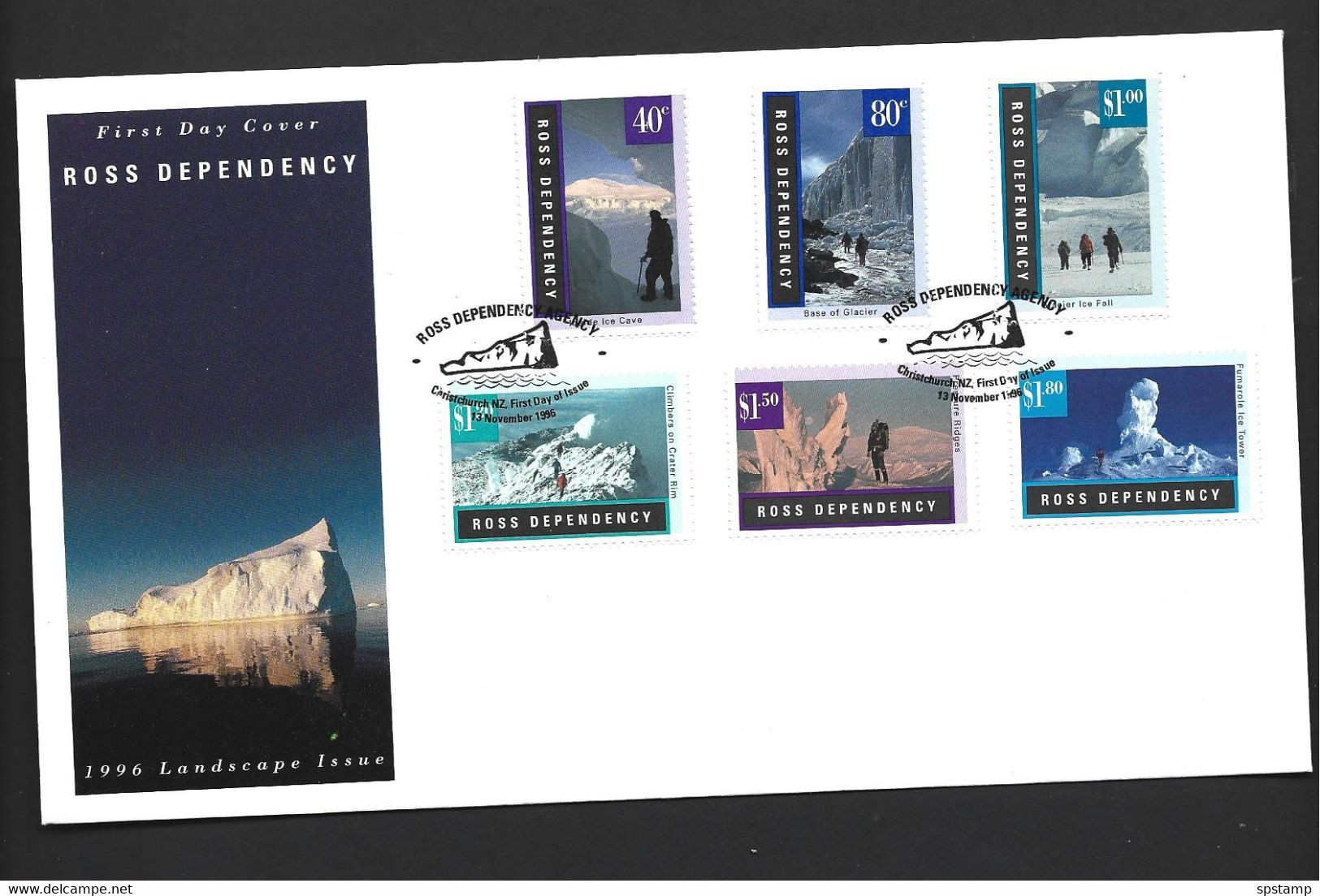 Ross Dependency 1996 Antarctic Landscapes And Ice Formations Set Of 6 On FDC Official Unaddressed - FDC