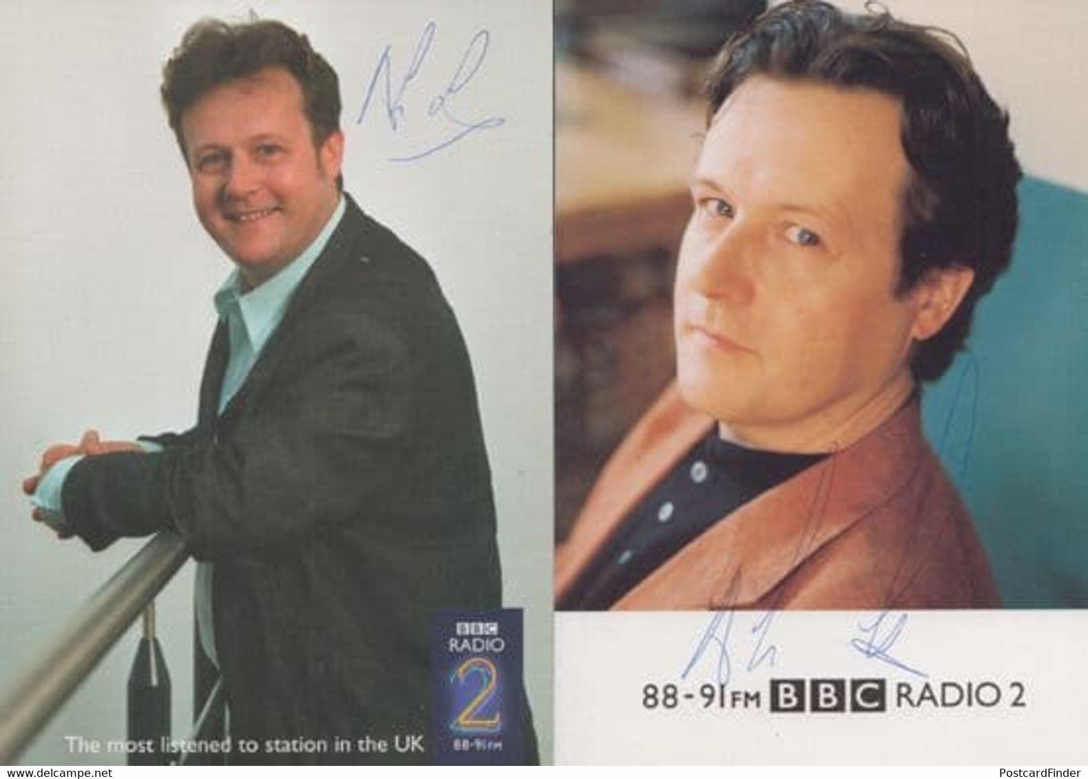 Alex Lester BBC Radio 2 Disc Jockey Two Hand Signed Cast Card S - Autogramme