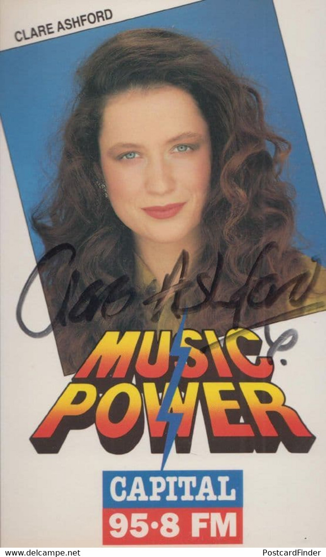 Clare Ashford Capital Radio DJ Vintage Hand Signed Publicity Cast Card Photo - Autographs