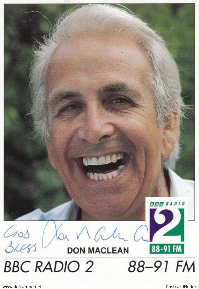 Don Maclean God Bless Radio 2 Hand Signed Cast Card Photo - Autogramme