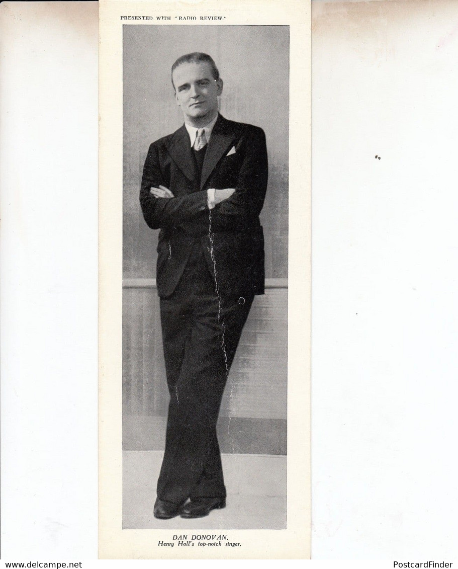 Dan Donovan Radio Review Antique 10" X 3" Old Photo Card - Autogramme