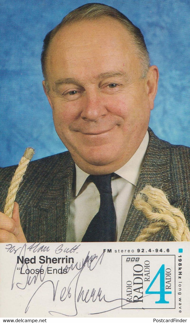 Ned Sherrin Loose Ends Show Radio 4 Hand Signed Cast Card Photo - Autographes