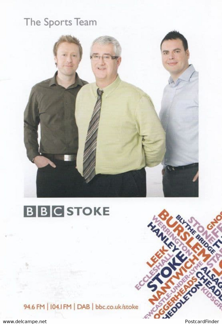 Sports Team Commentator Correspondents BBC Radio Stoke Cast Card Photo - Autographes